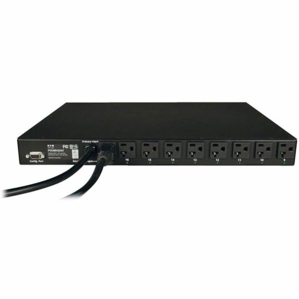 Eaton Tripp Lite Series 1.9kW Single-Phase Local Metered Automatic Transfer Switch PDU, 2 120V L5-20P / 5-20P Inputs, 16 5-15/20R Outputs, 1U, TAA - Image 2