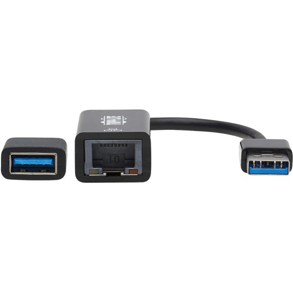 Eaton Tripp Lite Series USB-C, USB-A to RJ45 Gigabit Ethernet Network Adapter (2xM/F), USB 3.2 Gen 1, Black - Image 2