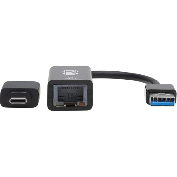 Eaton Tripp Lite Series USB-C, USB-A to RJ45 Gigabit Ethernet Network Adapter (2xM/F), USB 3.2 Gen 1, Black - Image 3