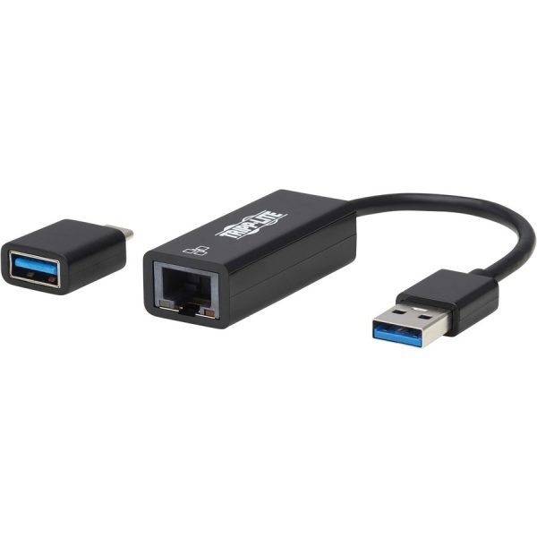 Eaton Tripp Lite Series USB-C, USB-A to RJ45 Gigabit Ethernet Network Adapter (2xM/F), USB 3.2 Gen 1, Black - Image 4