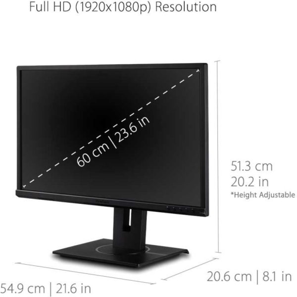 ViewSonic VG2440 24 Inch IPS 1080p Ergonomic Monitor with HDMI, DisplayPort, VGA, USB Inputs for Home and Office - Image 3