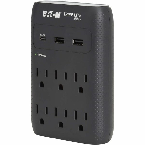 Eaton Tripp Lite Series Protect It! 6-Outlet Surge Protector - 5-15R Outlets, USB-C and USB-A Ports, 5-15P Direct Plug-In, 1080 Joules, Black - Image 4