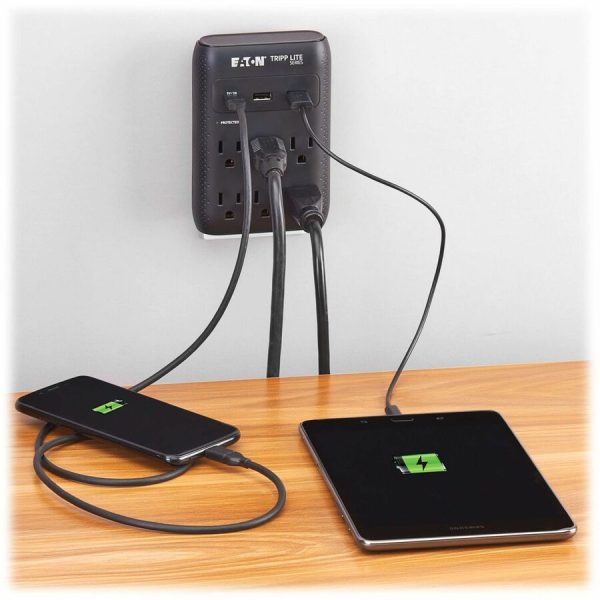 Eaton Tripp Lite Series Protect It! 6-Outlet Surge Protector - 5-15R Outlets, USB-C and USB-A Ports, 5-15P Direct Plug-In, 1080 Joules, Black - Image 8