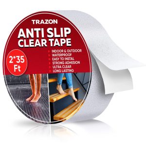 Grip Tape   Heavy Duty Anti Slip Tape Clear Waterproof Outdoor Indoor 2In*35Ft Non Slip Roll Stickers Easy to Cut Waterproof Outdoor Indoor for Bathtub Shover Floor Pool Stairs Safety Non Skid