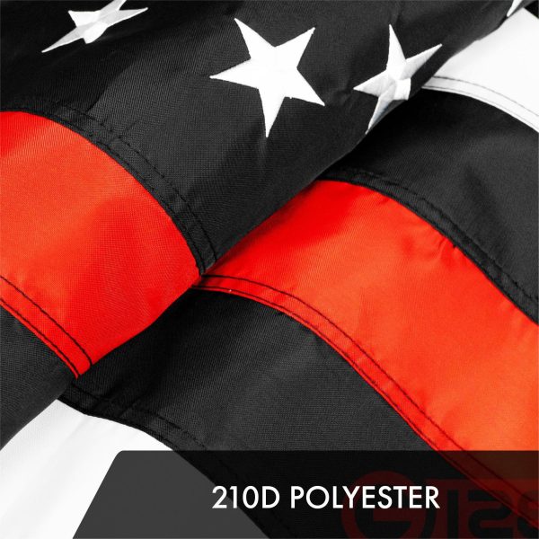 Thin Red Line Flag 210D Embroidered Polyester 3x5 Ft - Image 4
