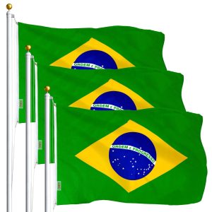 Brazil Brazilian Flag 3x5 Ft 3-Pack Printed Polyester By G128