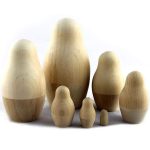 Matryoshka Russian Nesting Doll Babushka Blank Unpainted Set Handmade Souvenir Gift Handicraft 7 pcs