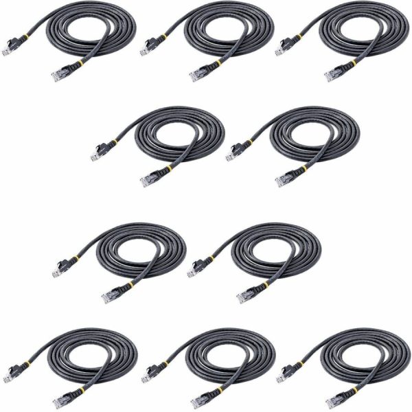StarTech.com 6 ft. CAT6 Ethernet Cable - 10 Pack - ETL Verified - Black CAT6 Patch Cord - Snagless RJ45 Connectors - 24 AWG - UTP - Image 2