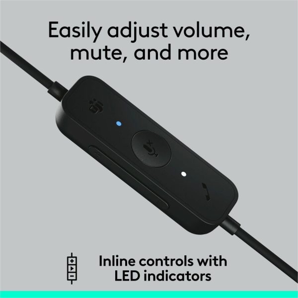 Logitech H570e USB Wired Mono Headset, USB-C, Noise-Canceling Mics, Inline Controls, Certified for Microsoft Teams, Black - Image 4
