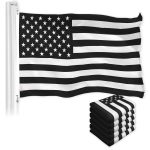 USA Black and White Flag 3x5 Ft 5-Pack 150D Printed Polyester By G128