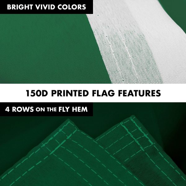 G128 Combo Pack: 5 Ft Tangle Free Aluminum Spinning Flagpole (Black) & Solid Dark Green Color Flag 2x3 Ft, LiteWeave Pro Series Printed 150D Polyester | Pole with Flag Included - Image 5