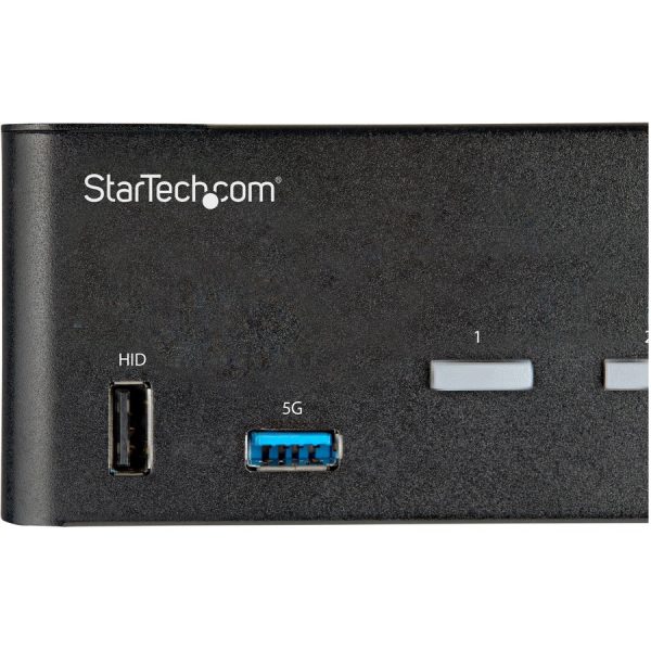 StarTech.com 2 Port Dual Monitor HDMI KVM Switch, 4K 60Hz HDMI 2.0 UHD HDR, 2 Port USB 3.0 Hub, 4x USB HID, Audio, Hotkey Switching, TAA - Image 2