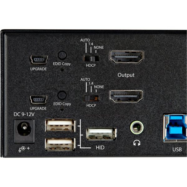 StarTech.com 2 Port Dual Monitor HDMI KVM Switch, 4K 60Hz HDMI 2.0 UHD HDR, 2 Port USB 3.0 Hub, 4x USB HID, Audio, Hotkey Switching, TAA - Image 4