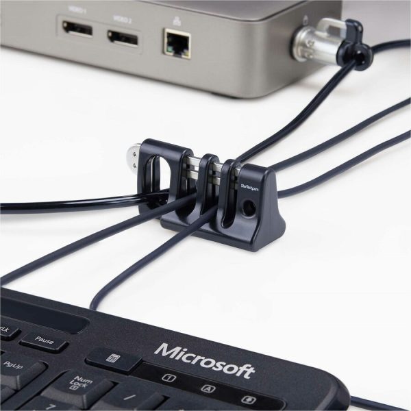 StarTech.com Peripheral Cable Anchor Lock, Secure Keyboard/Mouse For Shared Computer, Cable Trap w/Metal Plate, Use w/Laptop Security Cable - Image 7