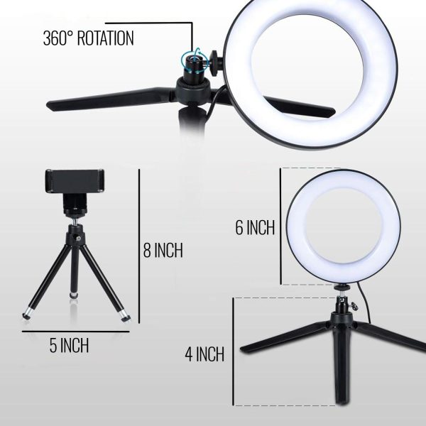 LED Ring Light With Stand For Makeup Photography Video For iPhone Selfie Stream - Image 7