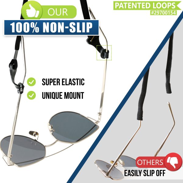 SIGONNA Eyeglasses String Holder Straps Cord - 2 Premium Eyeglass Chains for Men Women (Black) - Image 3