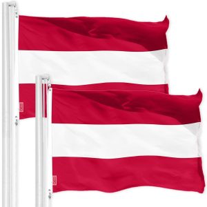 G128 2 Pack: Austria Austrian Flag | 3x5 Ft | Printed 150D Polyester - Indoor/Outdoor, Vibrant Colors, Brass Grommets, Quality Polyester, Much Thicker More Durable Than 100D 75D Polyester