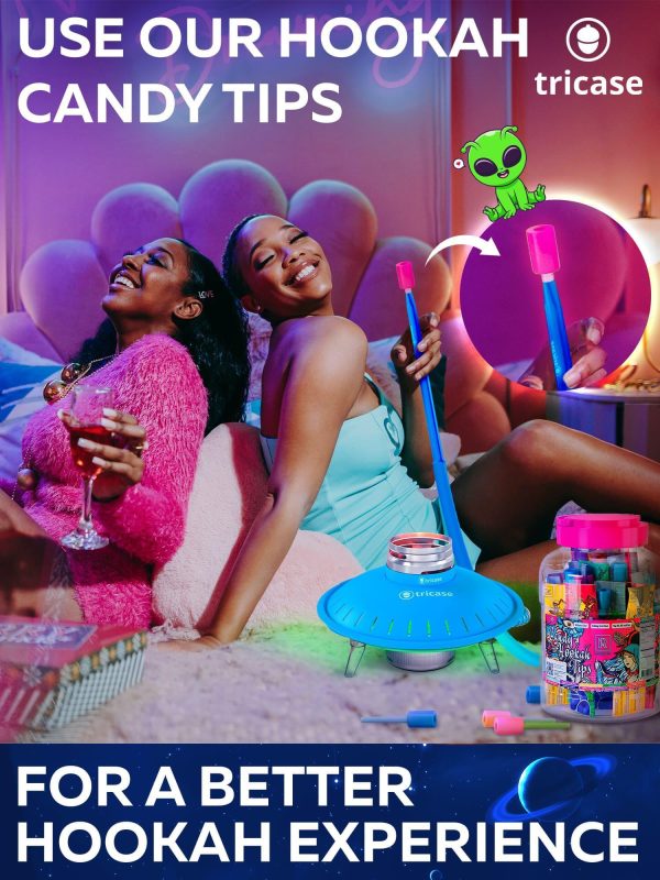 Premium Portable Blue Hookah Set   Blue Hookah Set UFO With Everything - Image 7