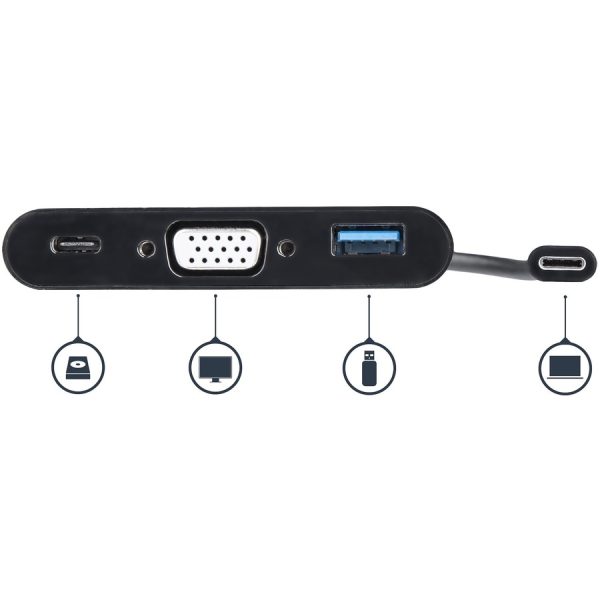 StarTech.com USB-C VGA Multiport Adapter - USB-A Port - with Power Delivery (USB PD) - USB C Adapter Converter - USB C Dongle - Image 4