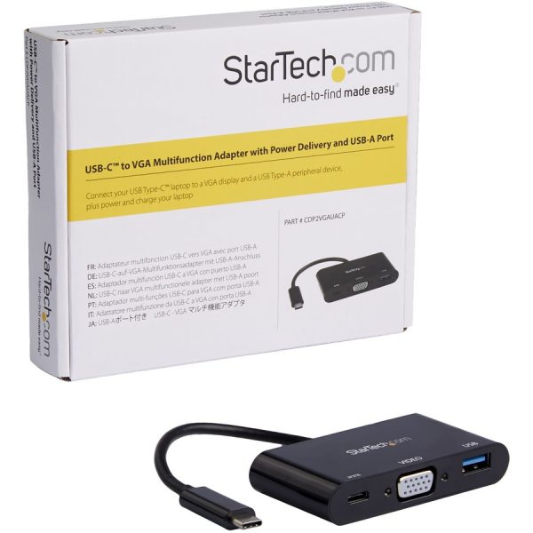 StarTech.com USB-C VGA Multiport Adapter - USB-A Port - with Power Delivery (USB PD) - USB C Adapter Converter - USB C Dongle - Image 6