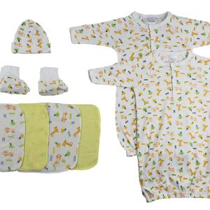 Gowns, Cap Booties And Washcloths - 8 Pc Set Cs_0023