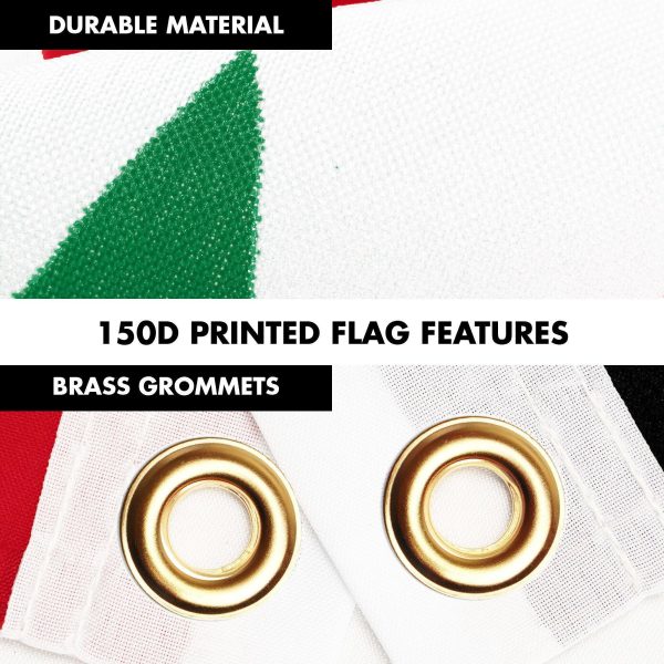 G128 Combo Pack: 6 Ft Tangle Free Aluminum Spinning Flagpole (Silver) & Syria Syrian Flag 3x5 Ft, LiteWeave Pro Series Printed 150D Polyester | Pole with Flag Included - Image 4