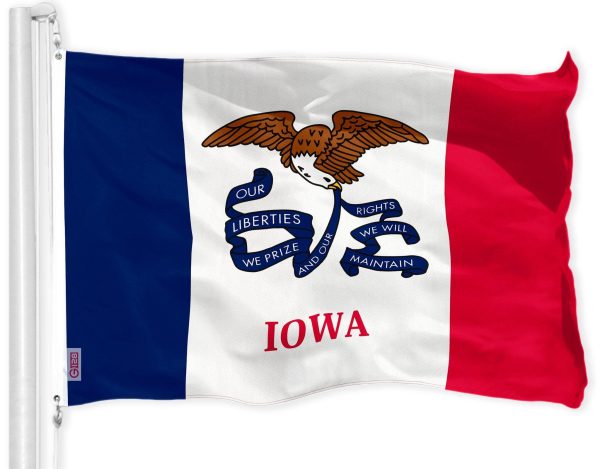 G128 Combo Pack: USA American Flag 3x5 Ft 150D Printed Stars & Iowa State Flag 3x5 Ft 150D Printed - Image 2