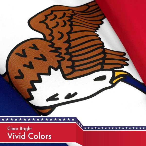 G128 Combo Pack: USA American Flag 3x5 Ft 150D Printed Stars & Iowa State Flag 3x5 Ft 150D Printed - Image 4