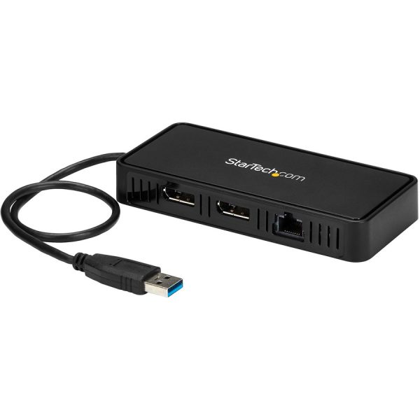 StarTech.com USB 3.0 Mini Dock - Dual Monitor USB Type-A Laptop Docking Station - DisplayPort 4K 60Hz & Gigabit Ethernet - 1' (30cm) cable - Image 2