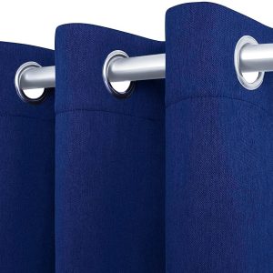 Blackout Curtains for Bedroom Pack of 2 Window Hanging Panels 63 inch Long Blind Off Grommet Curtains Thick Black Out Window Screen No Light Drapes (52 x 63 inch Navy Blue)