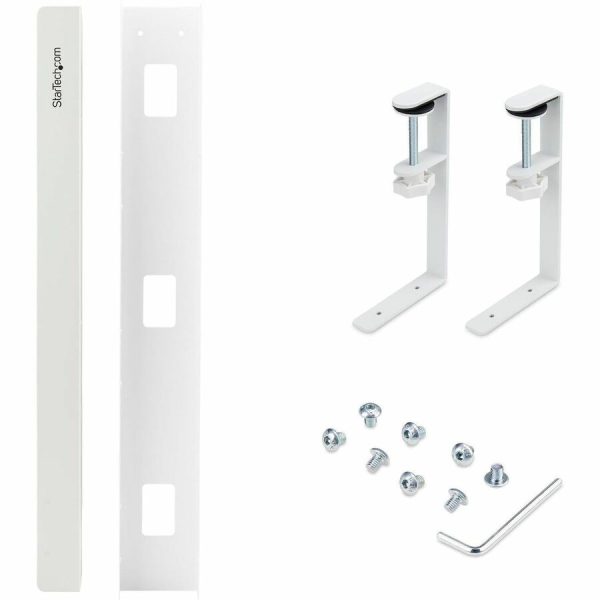StarTech.com Under Desk Cable Management Tray, Length Adjustable, Clamp-On Installation, No Drilling Required, White - Image 5