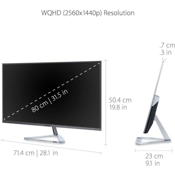 ViewSonic VX3276-2K-MHD 32 Inch Widescreen IPS 1440p Monitor with Ultra-Thin Bezels, HDMI DisplayPort and Mini DisplayPort - Image 4