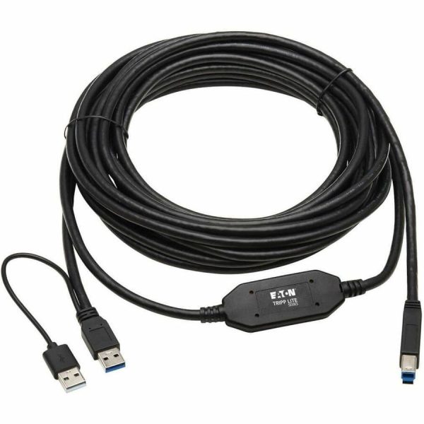 Eaton Tripp Lite Series USB 3.0 SuperSpeed Active Repeater Cable (A to B M/M), 25 ft. (7.6 m) - Image 2