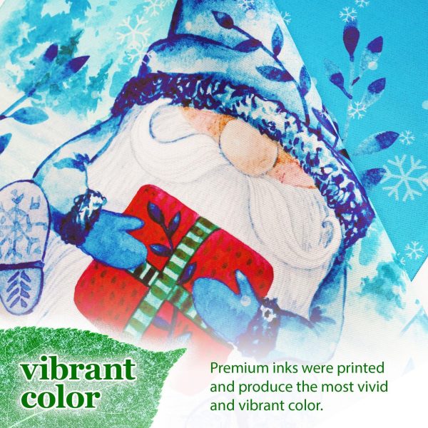 G128 Garden Flag Welcome Festive Bearded Gnome with Parcel 12"x18" Blockout Fabric - Image 6