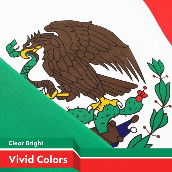 G128 Combo Pack: American USA Flag 3x5 Ft & Mexico Mexican Flag 3x5 Ft | Both LiteWeave Pro Series Printed 150D Polyester, 4 Corner Brass Grommets, Perfect For Balcony/Wall - Image 4