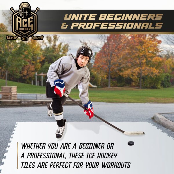 ACE HOCKEY Skateable Double Sided Synthetic Ice Hockey Tiles   Simulates Real Ice   Professional Quality Superior Training Platform for Skating Shooting Passing and Stickhandling   30 sq. ft. - Image 2