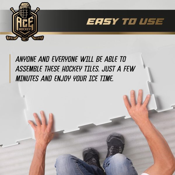 ACE HOCKEY Skateable Double Sided Synthetic Ice Hockey Tiles   Simulates Real Ice   Professional Quality Superior Training Platform for Skating Shooting Passing and Stickhandling   30 sq. ft. - Image 3