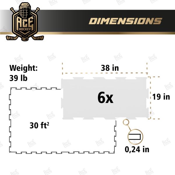 ACE HOCKEY Skateable Double Sided Synthetic Ice Hockey Tiles   Simulates Real Ice   Professional Quality Superior Training Platform for Skating Shooting Passing and Stickhandling   30 sq. ft. - Image 4