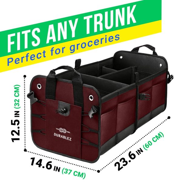 Trunk Organizer with Covering Net Attachable Non Slip Pads and Stainless Hooks Cherrysh - Image 5
