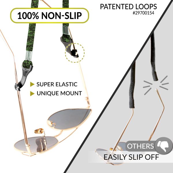 Eye Glasses String Holder Strap - Eyeglass Straps Cords for Men Women - Eyeglass Holders Around Neck - Sunglasses String Chain Lanyard Retainer - 4 Pcs Green Yellow - Image 3