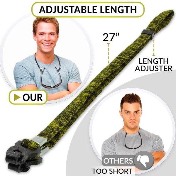 Eye Glasses String Holder Strap - Eyeglass Straps Cords for Men Women - Eyeglass Holders Around Neck - Sunglasses String Chain Lanyard Retainer - 4 Pcs Green Yellow - Image 5