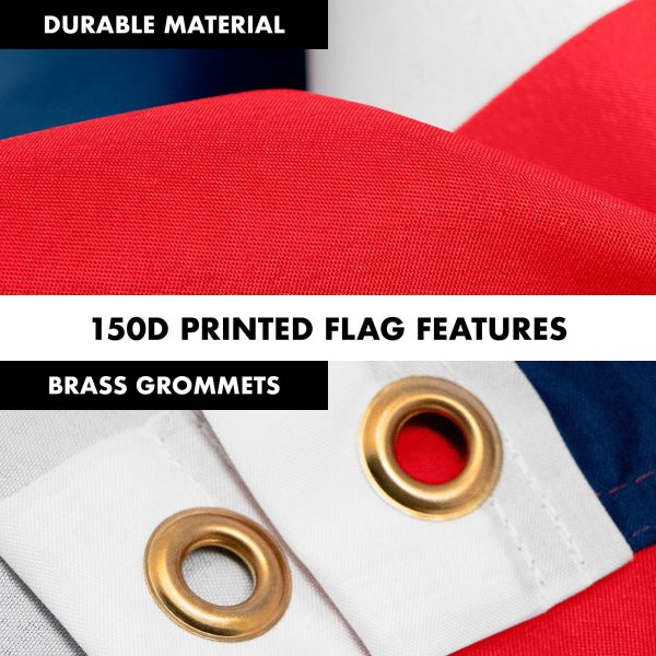 G128 Combo Pack: 6 Feet Tangle Free Spinning Flagpole (Black) Open Vertial Flag 3x5 ft Printed 150D Brass Grommets (Flag Included) Aluminum Flag Pole - Image 4