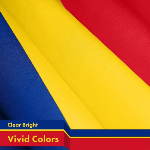G128 Romania Romanian Flag | 3x5 Ft | Printed 150D Polyester - Indoor/Outdoor, Vibrant Colors, Brass Grommets, Quality Polyester, Much Thicker More Durable Than 100D 75D Polyester - Image 3