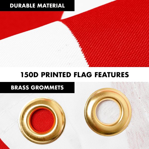 G128 Combo Pack: 6 Ft Tangle Free Aluminum Spinning Flagpole (Silver) & Tonga Tongan Flag 3x5 Ft, LiteWeave Pro Series Printed 150D Polyester | Pole with Flag Included - Image 4