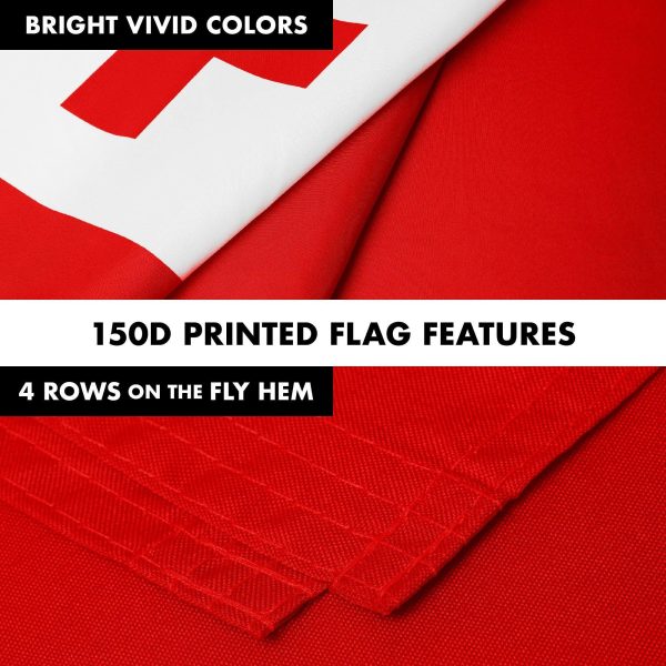 G128 Combo Pack: 6 Ft Tangle Free Aluminum Spinning Flagpole (Silver) & Tonga Tongan Flag 3x5 Ft, LiteWeave Pro Series Printed 150D Polyester | Pole with Flag Included - Image 5