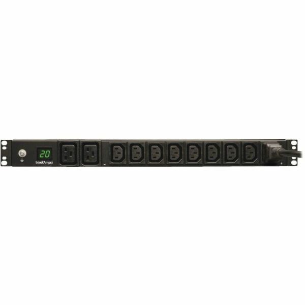 Eaton Tripp Lite Series 3.7kW Single-Phase Local Metered PDU, 208/230V (8 C13 & 2 C19), C20 / L6-20P Adapter, 12 ft. (3.66 m) Cord, 1U Rack-Mount, TAA - Image 2