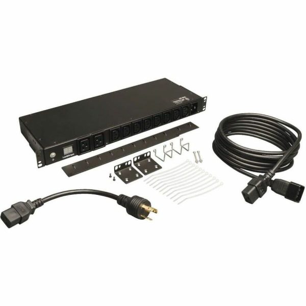 Eaton Tripp Lite Series 3.7kW Single-Phase Local Metered PDU, 208/230V (8 C13 & 2 C19), C20 / L6-20P Adapter, 12 ft. (3.66 m) Cord, 1U Rack-Mount, TAA - Image 3