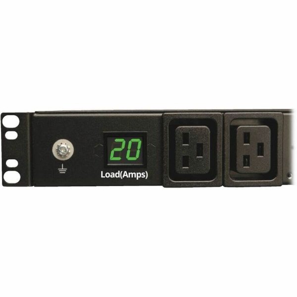 Eaton Tripp Lite Series 3.7kW Single-Phase Local Metered PDU, 208/230V (8 C13 & 2 C19), C20 / L6-20P Adapter, 12 ft. (3.66 m) Cord, 1U Rack-Mount, TAA - Image 6