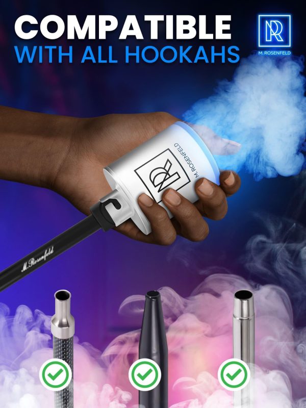 White Hookah Pump with 1300 mAh Rechargeable Battery   Electric Hookah Air Pump Kit with Led Light   Mini Hookah Pump Starter   Universal Shisha Hookah Starter Kit Helper   Hookah Starter - Image 4