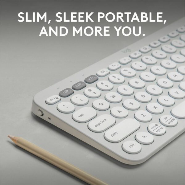 Logitech Pebble Keys 2 K380s, Multi-Device Bluetooth Wireless Keyboard with Customizable Shortcuts, Tonal White - Image 2